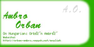 ambro orban business card